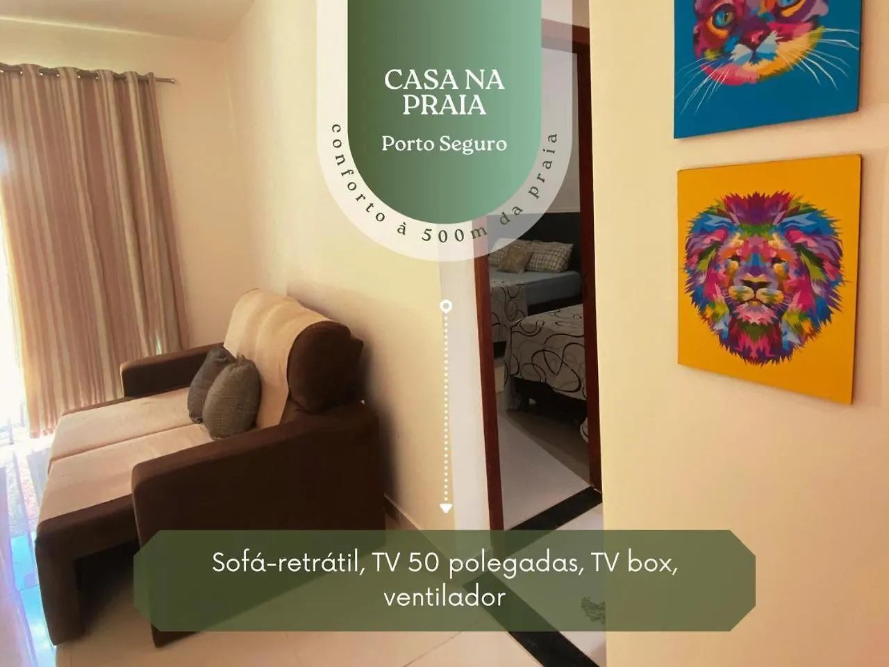 Casa A 500M Da Praia Com 02 Quartos, Suite, Wi-Fi 120Mbps, Ar Condicionado, Cozinha Completa, Maquina De Lavar E Estacionamento Porto Seguro 0*,  Brazil